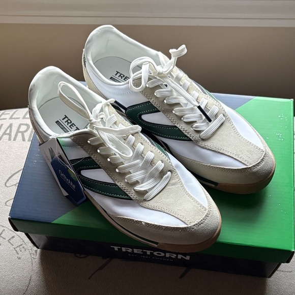 Tretorn Shoes - Tretorn Kristine Women's White and Green Casual Sneakers